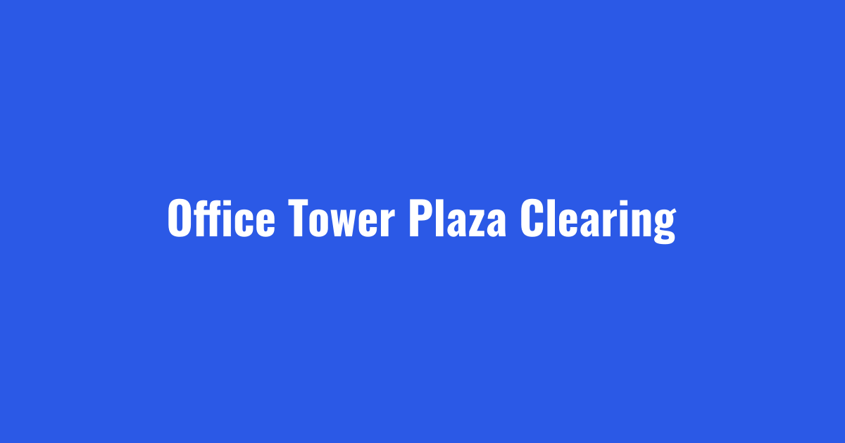 Class A office snow removal clearing the tower plaza before tenants arrive