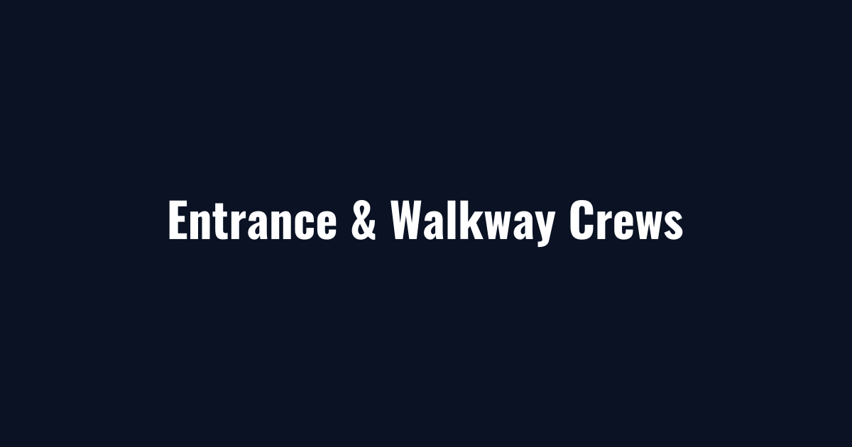 Entrance and walkway crews finishing a commercial snow removal visit
