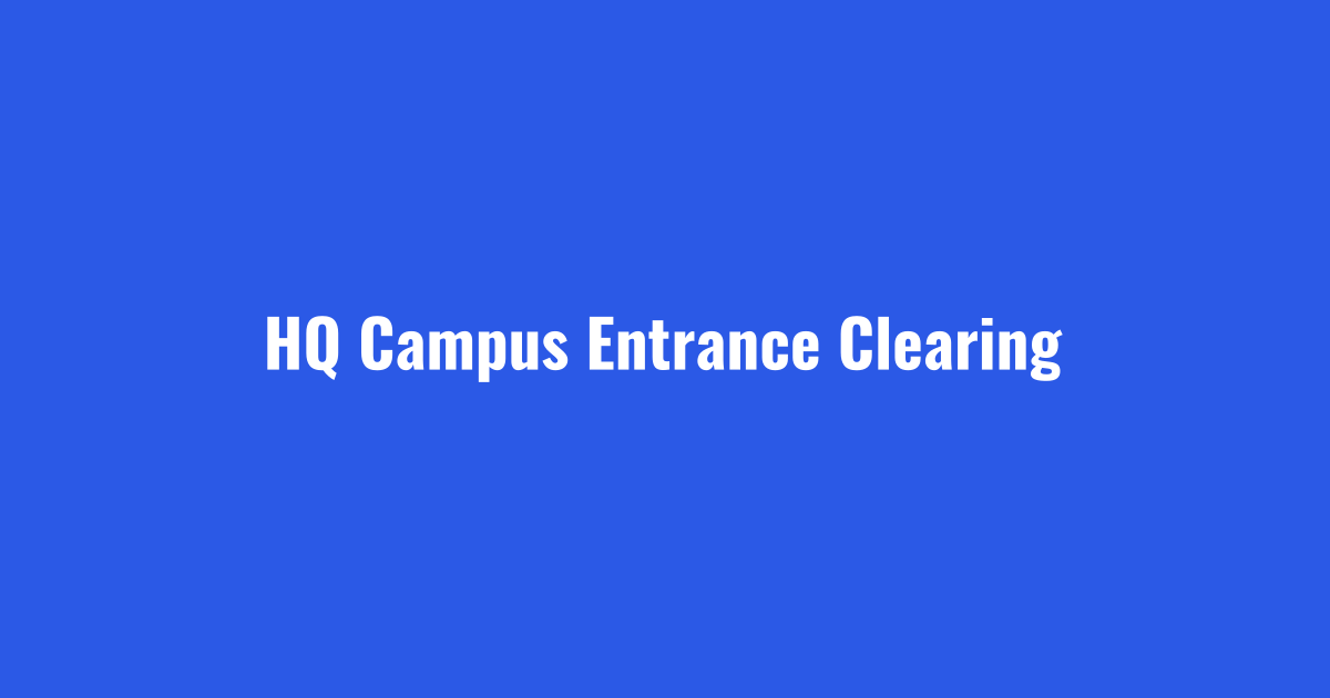 Corporate headquarters snow removal clearing the main campus entrance
