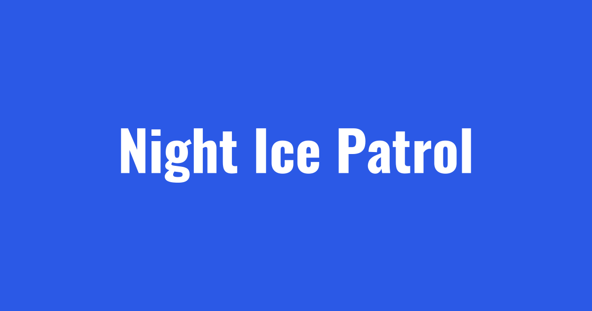 De-icing trucks on night ice patrol during a refreeze event