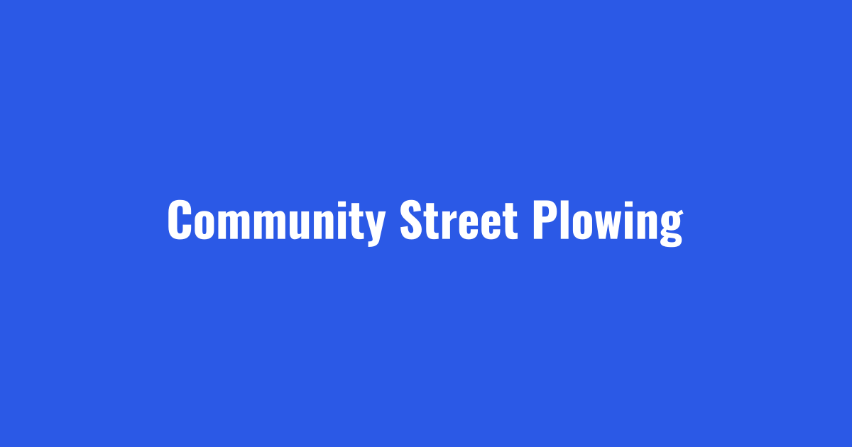 HOA snow removal plowing private community streets