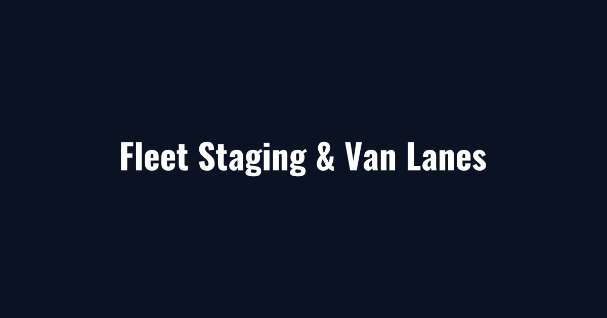 Fleet staging and delivery van lanes cleared during logistics snow removal
