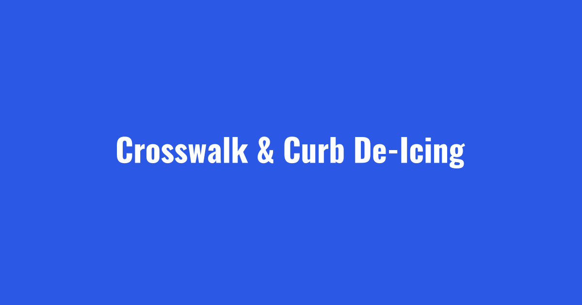 Crosswalks and curb lines de-iced by parking lot snow removal