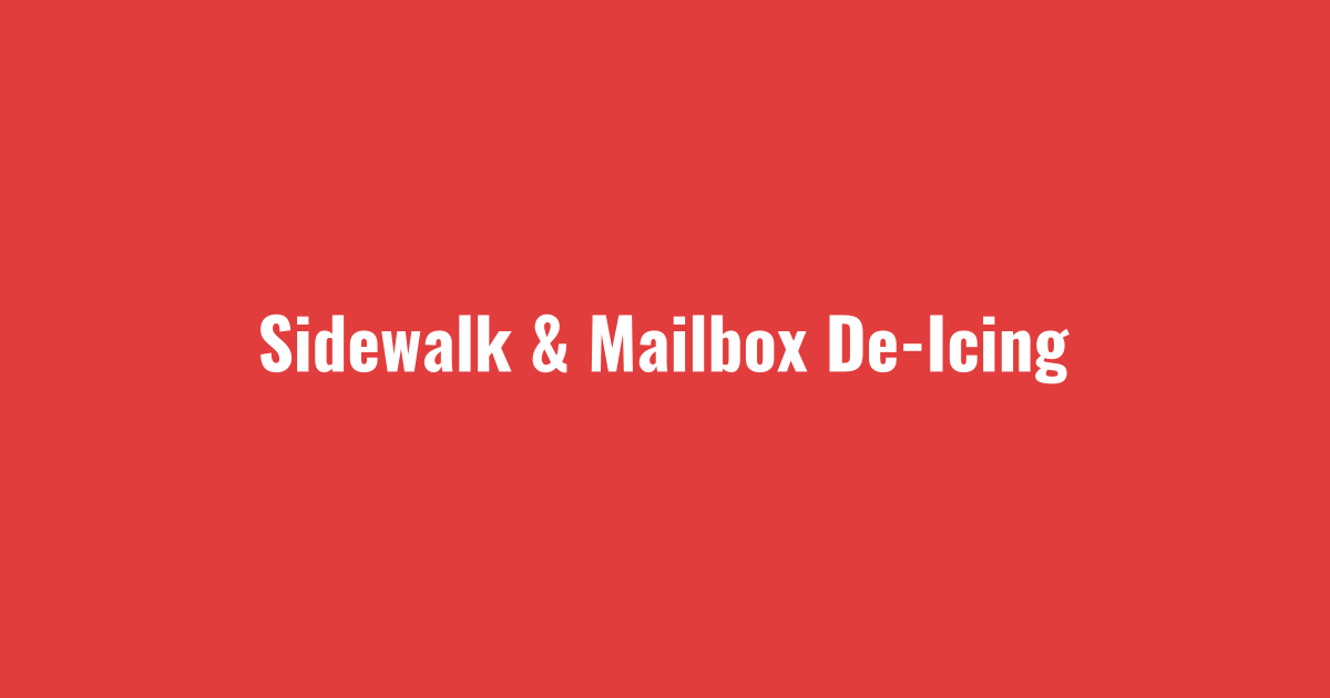 Sidewalk and mailbox approach de-iced by residential snow removal service