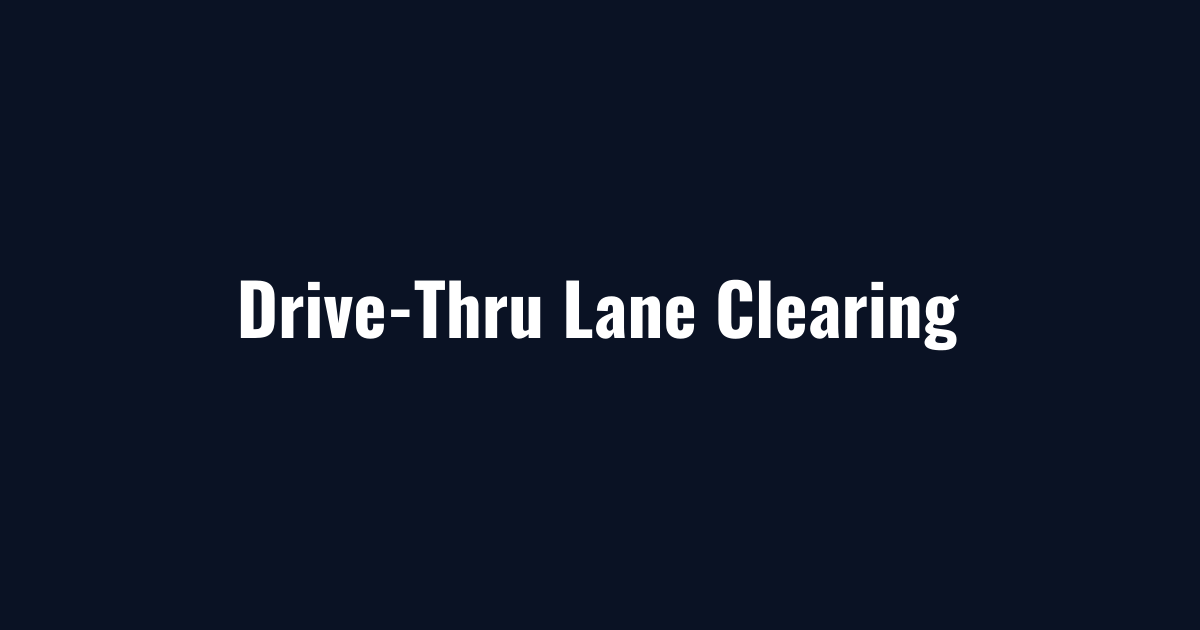 Restaurant snow removal crew clearing a drive-thru lane before the lunch rush