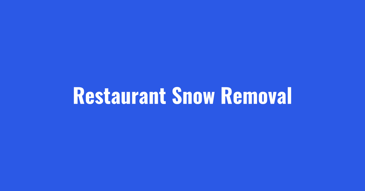 Restaurant snow removal timed around service rushes in Cleveland and Akron
