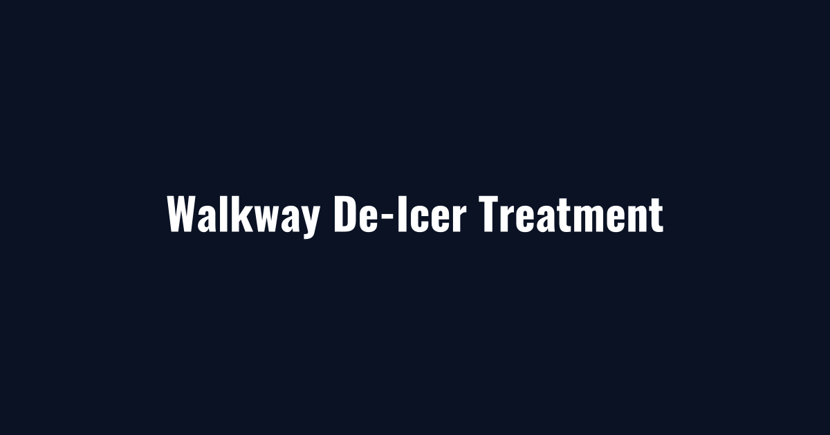 Walkway de-icer treatment during a salting and ice control visit