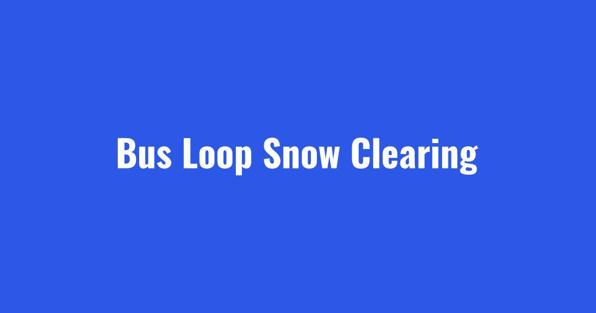 School snow removal crew clearing the bus loop before morning arrival