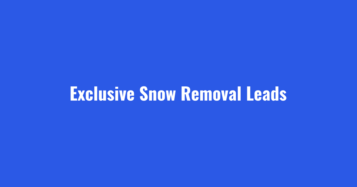 Exclusive snow removal leads for Cleveland and Akron contractors
