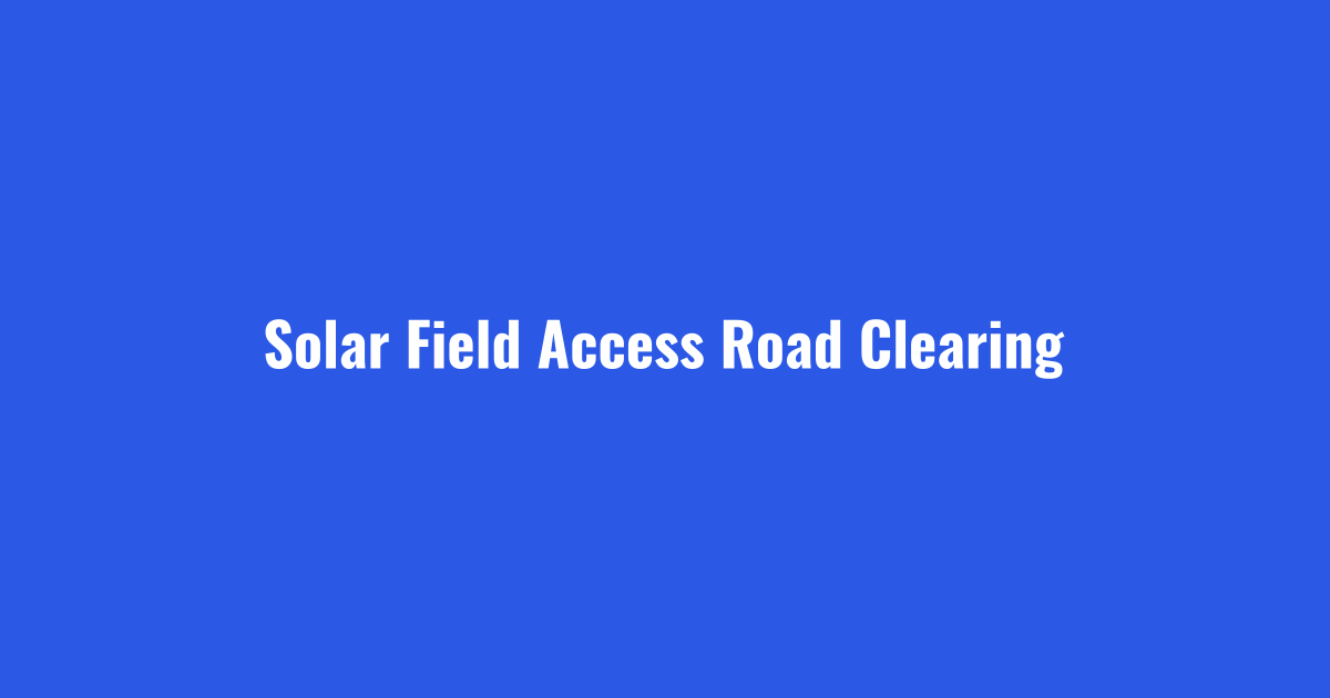 Solar field snow removal crew clearing access roads between panel rows